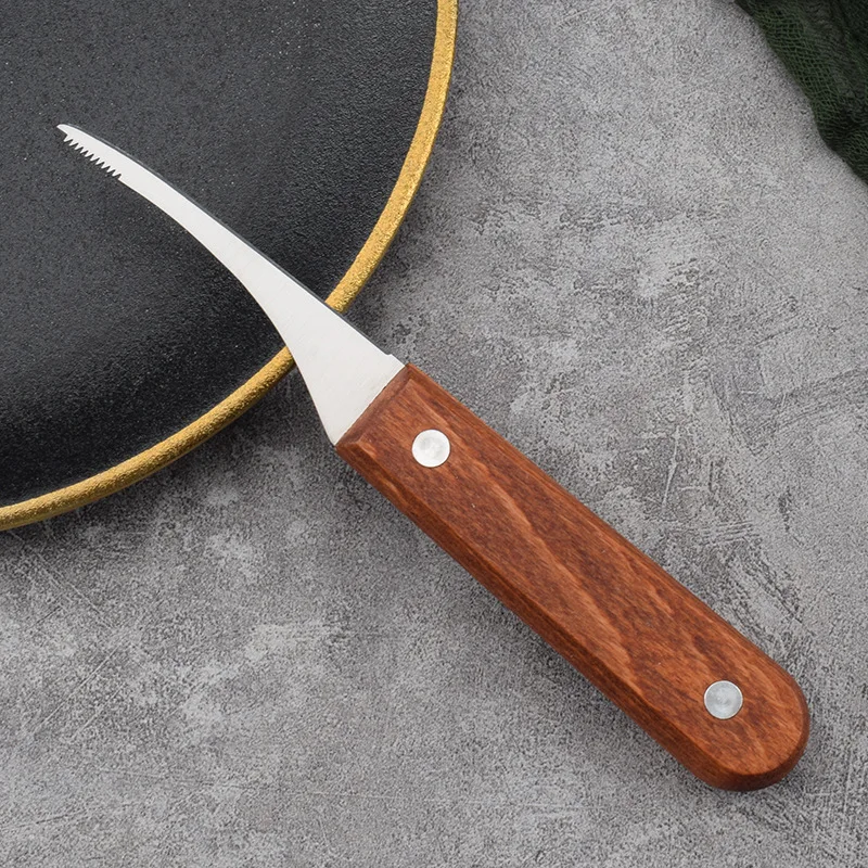 Hot sale stainless steel kitchen seafood tools Shrimp removal thread Peelers with wooden