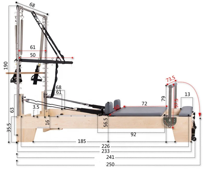 wholesales price Home gym fitness pilates reformer pilates with half tower