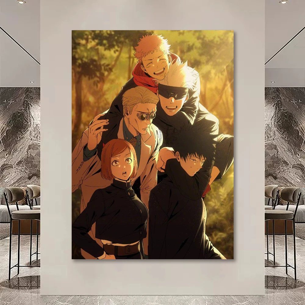 Guanjun 40*60cm Japanese anime poster wall art jujutsu kaisen shonen jump manga canvas prints painting
