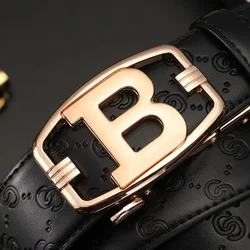 New Real Cowhide Automatic Buckle Belt Fashion Trend Business Leisure Durable for Men