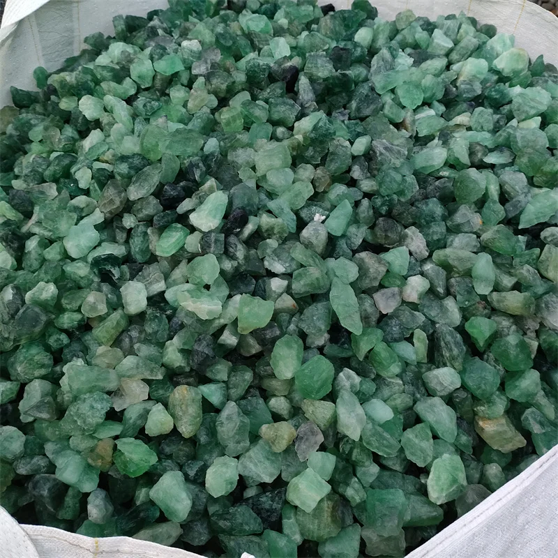 High quality natural emerald green fluorite Crystal raw stone Rough Raw Quartz Tumbled Gemstone For Sale