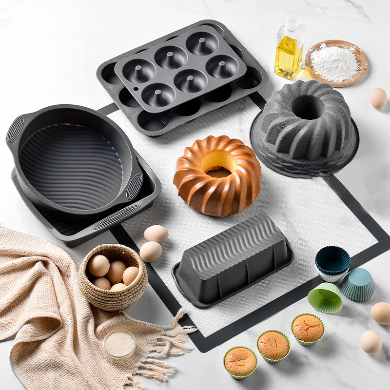 Pastry Bakeware Bakery Muffin Cupcake Bread Molds cake Tools Baking Pan Silicone Cake Mold Set for kitchen