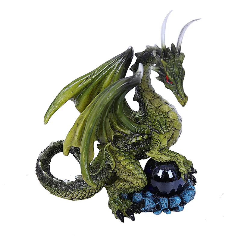 China Manufacturer Poly Green resin figurine statue Dragon Collectible Statue Dragon STATUE