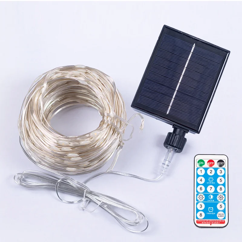 Solar LED Color Flashing String Lights with Outdoor Home Courtyard Waterproof Holiday Decoration Neon Lights