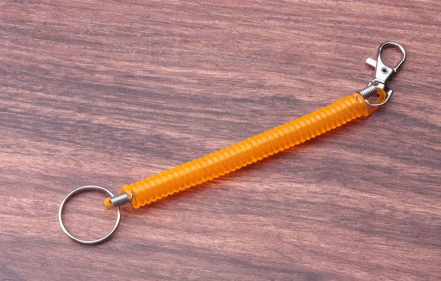 Spiral Retractable Spring Coil Keychain Theftproof Anti-lost Stretch Cord Safety Key Ring with Metal Lobster Clasp for Keys