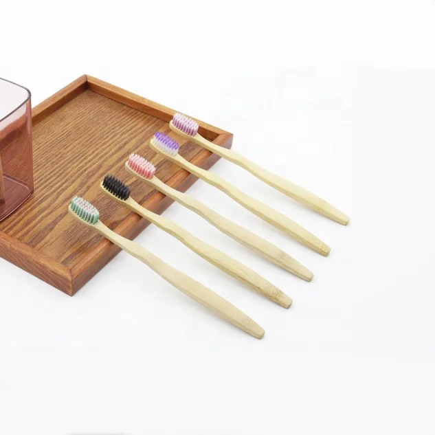 
Soft bristle natural bamboo toothbrush 4 pack family use 