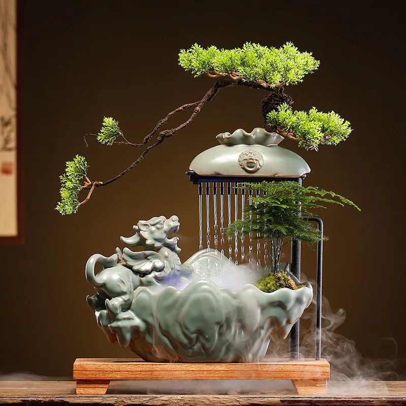 2024 Wholesale Ceramic For Led Light Backflow Waterfall Incense Burner For Home Decor