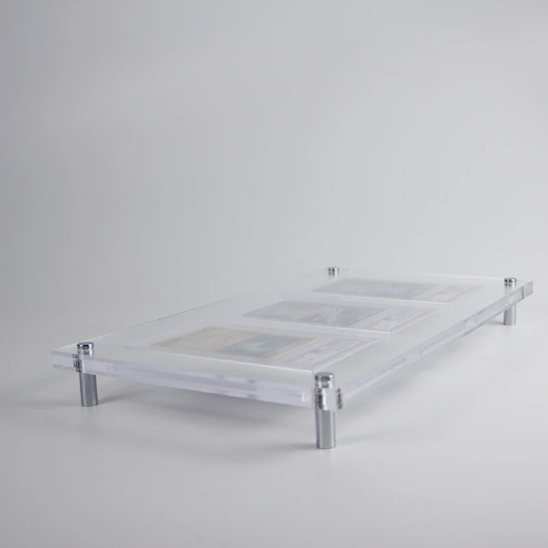 2024 Wholesale Transparent Custom Acrylic Pokemoned TCG Graded Cards Slab Protector Boxes Holder Stand for Collector