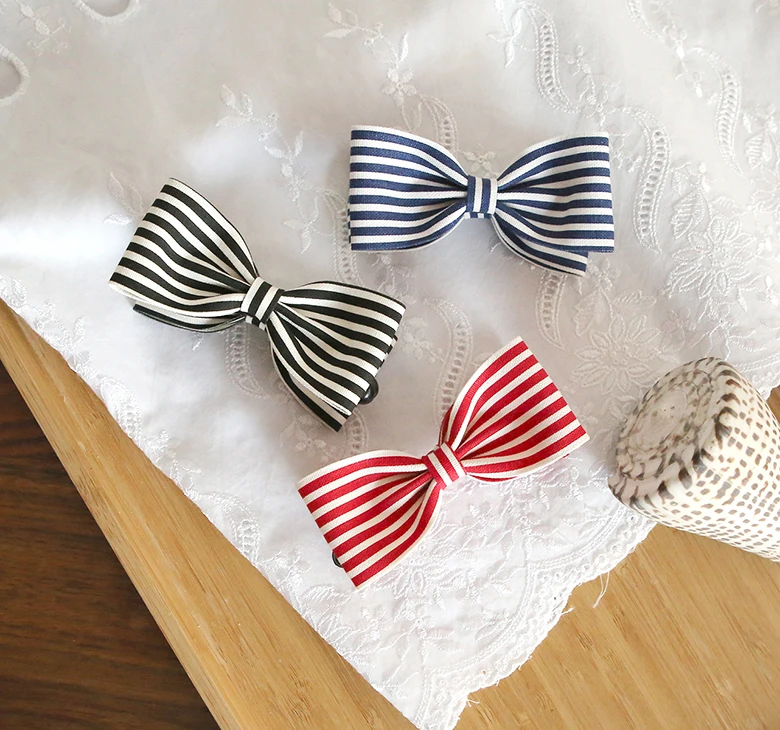 Striped Simple Design Marine Hair Clip made in Korea It is very strong and sophisticated Bulk order available