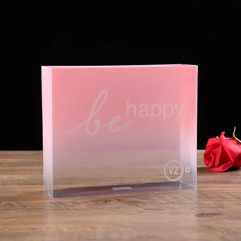 Most popular PVC PET  plastic cosmetic box gradient printed PET gift packaging box direct factory