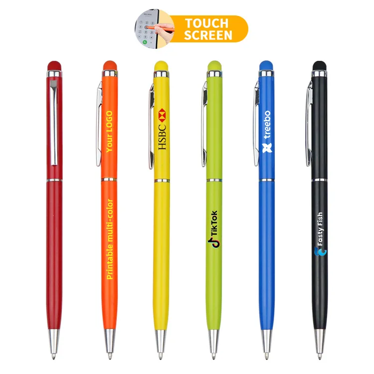 Promotional Gift Office 2 in 1 Metal Custom Pen Touch Screen Ballpoint Pen With Custom Logo Pen