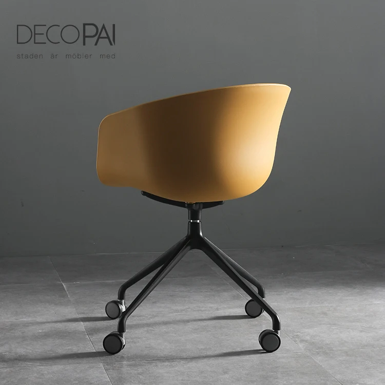 modern design  PP plastic shell seat upholstery seat office task chair aluminum base with castor for study room living room