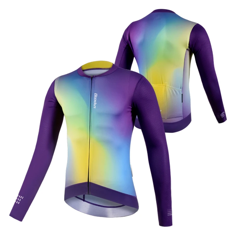 HBG 2110 Outdoor Popular Cycling Top for Men Long Sleeve Riding Jersey Sweat-absorbing and Breathable Bike Wear Suit Customized