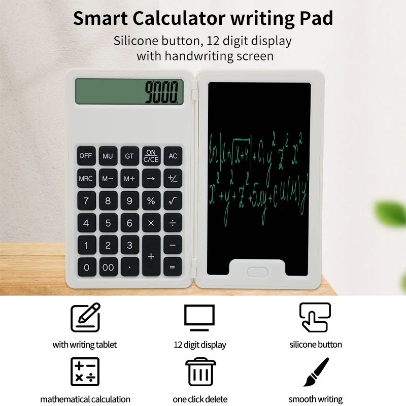 LCD writing tablet notepad notebook with calculator with writing drawing pad tablet business office student small calculator