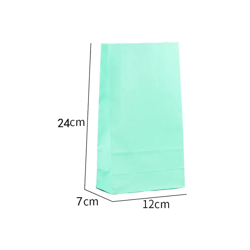 Portable Macaron Solid Color Sweets Cookies Biscuit Takeout Paper Bag No Handle Kraft Food Bags