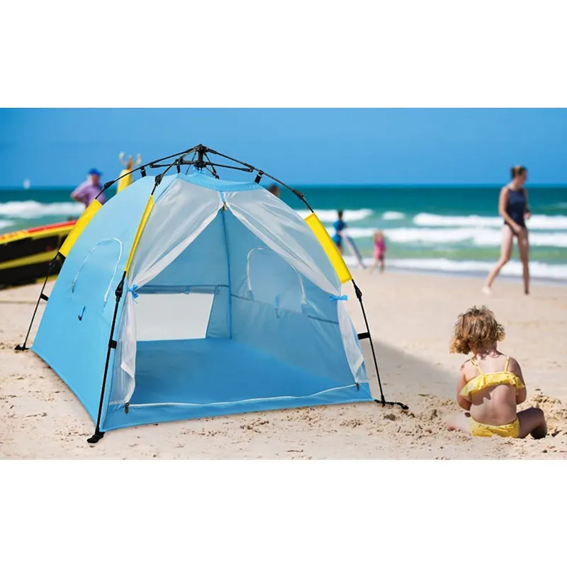 Super quality UPF 50+ UV protection automatic set up baby beach tent with pool and mosquito net