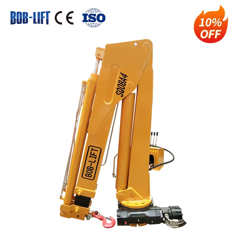 BOB LIFT 0.8 ton hydraulic small crane 1 ton knuckle  boom mini pickup crane with customization service  for sale