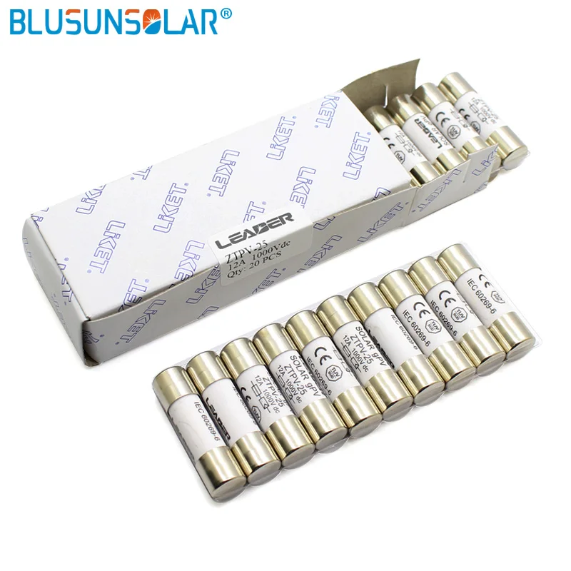 PV Solar Fuse 2A-32A 1000VDC Fuse link 10x38mm gPV for Solar Power System