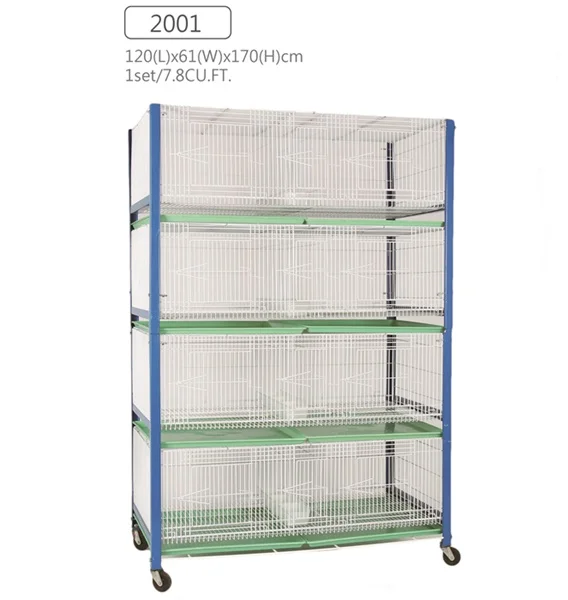 2001 Foldable Pet Birds Houses Metal Pair Cage For Pigeon With Wheels