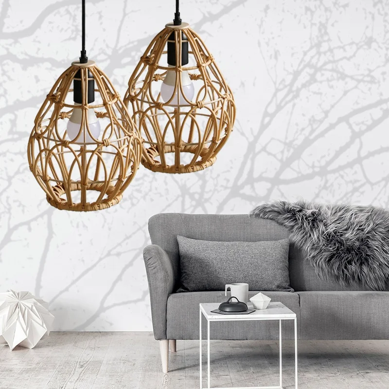 Люстры для гостиной Светильники дома фонари японская лампа прозрачная ручная работа ротанговая Современная картонная коробка 90 китайская