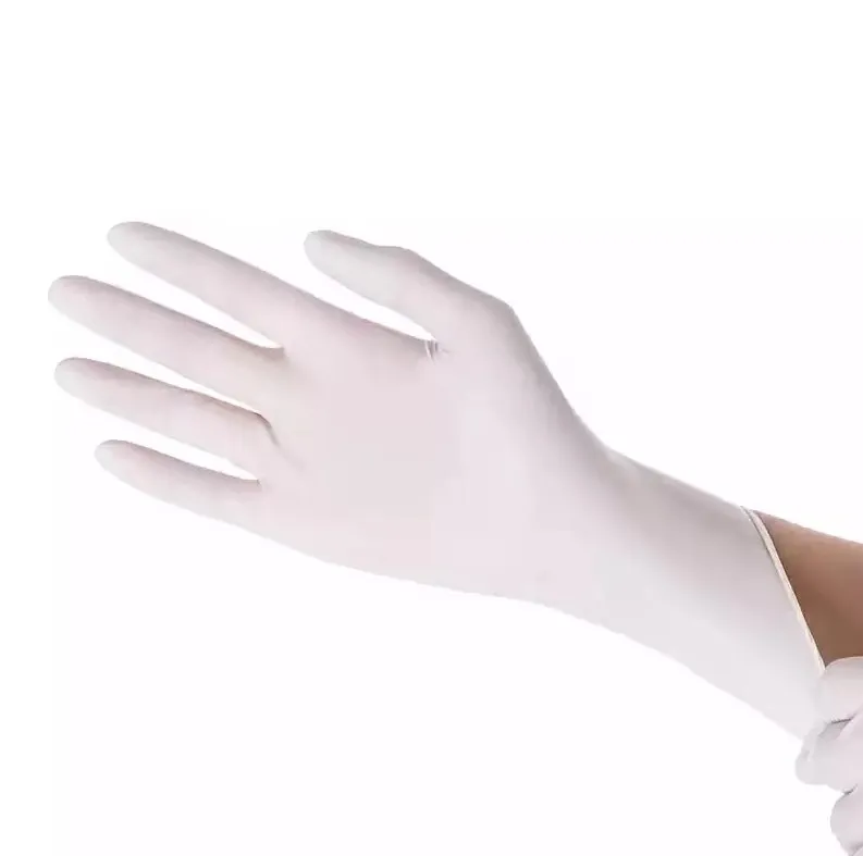 Factory Wholesale asepsis white disposable products medical axemination safety glove latex with single packing
