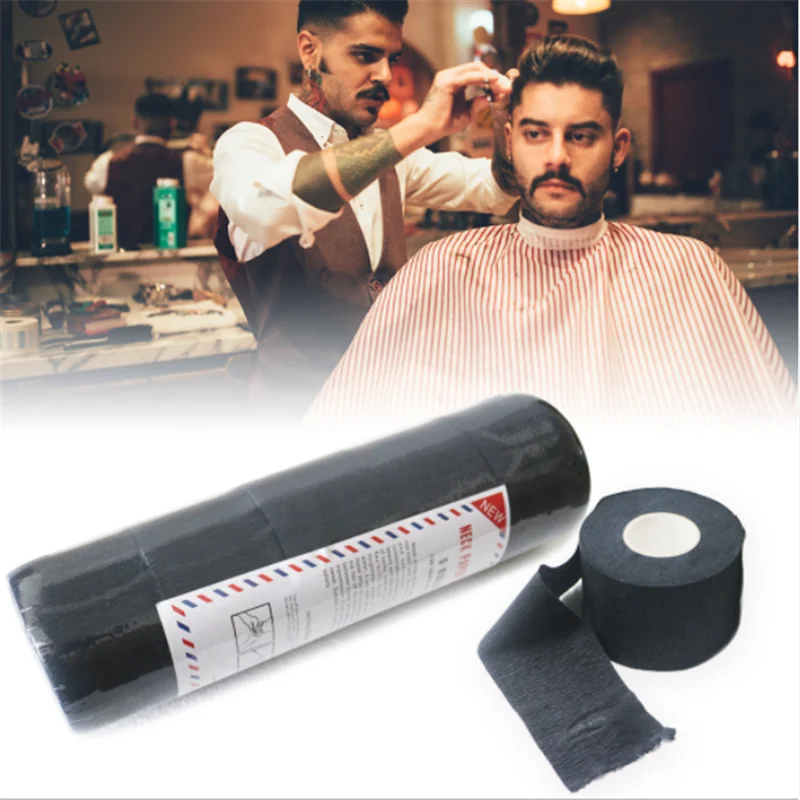 Soft White Waterproof Hair Salon Cutting Ruffles Disposable Elastic Hygienic Collar Strips Neck Paper Roll for Barber