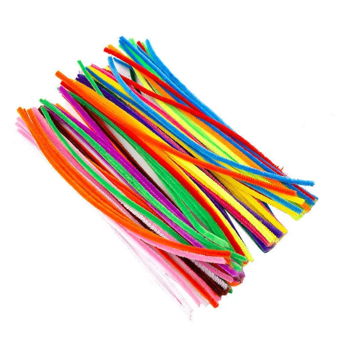 Different Color Soft Fuzzy Sticks Craft Pipe Cleaner Wire Chenille Stems Twist Wire Plush Sticks For Kid Craft Diy