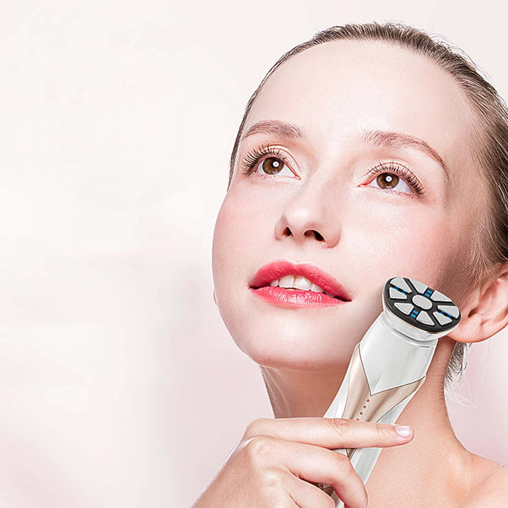 Professional 3 color led light therapy beauty device ems personal care improve skin problem face care tools