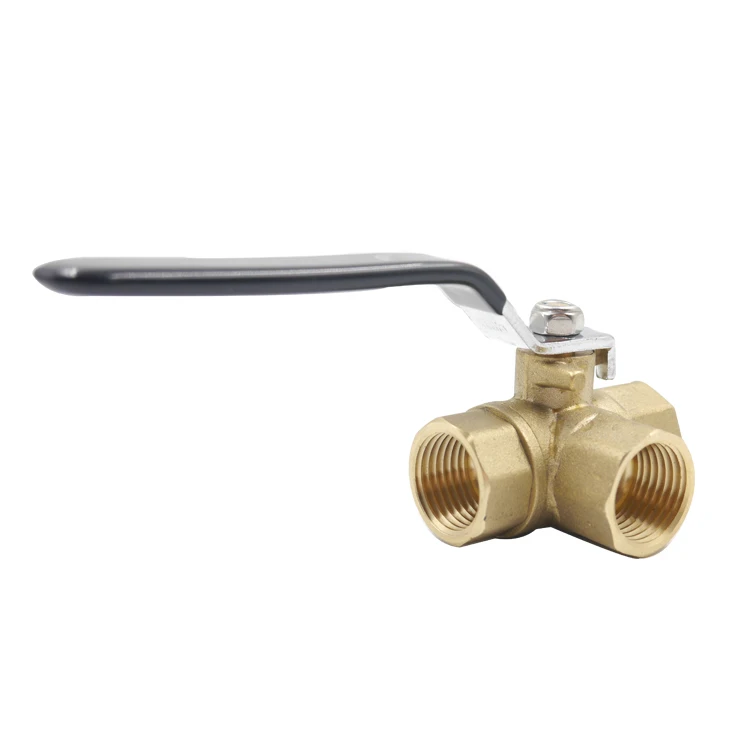 
3-Way Brass Diversion Ball Valve.L Port 