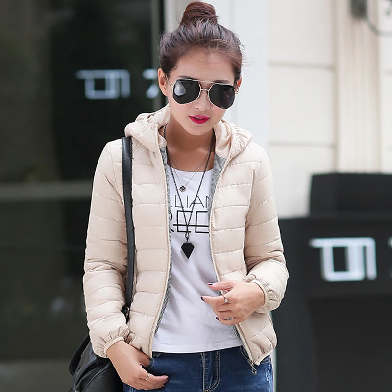 new winter jacket women autumn hooded Coat Female Spring Jacket Women Padded cotton Parkas Casual Thin light Basic Jackets