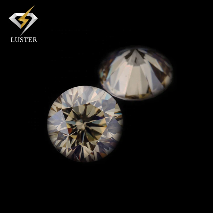 Champagne Light Yellow Moissanite 1.25~25mm Round Brilliant Cut Light Yellow Round Yellow Moissanite