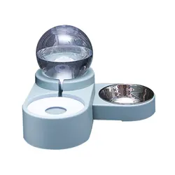 hot sale spherical water storage collapsible adjustable Angle automatic water feeding food bowl water bowl two bowls for pets