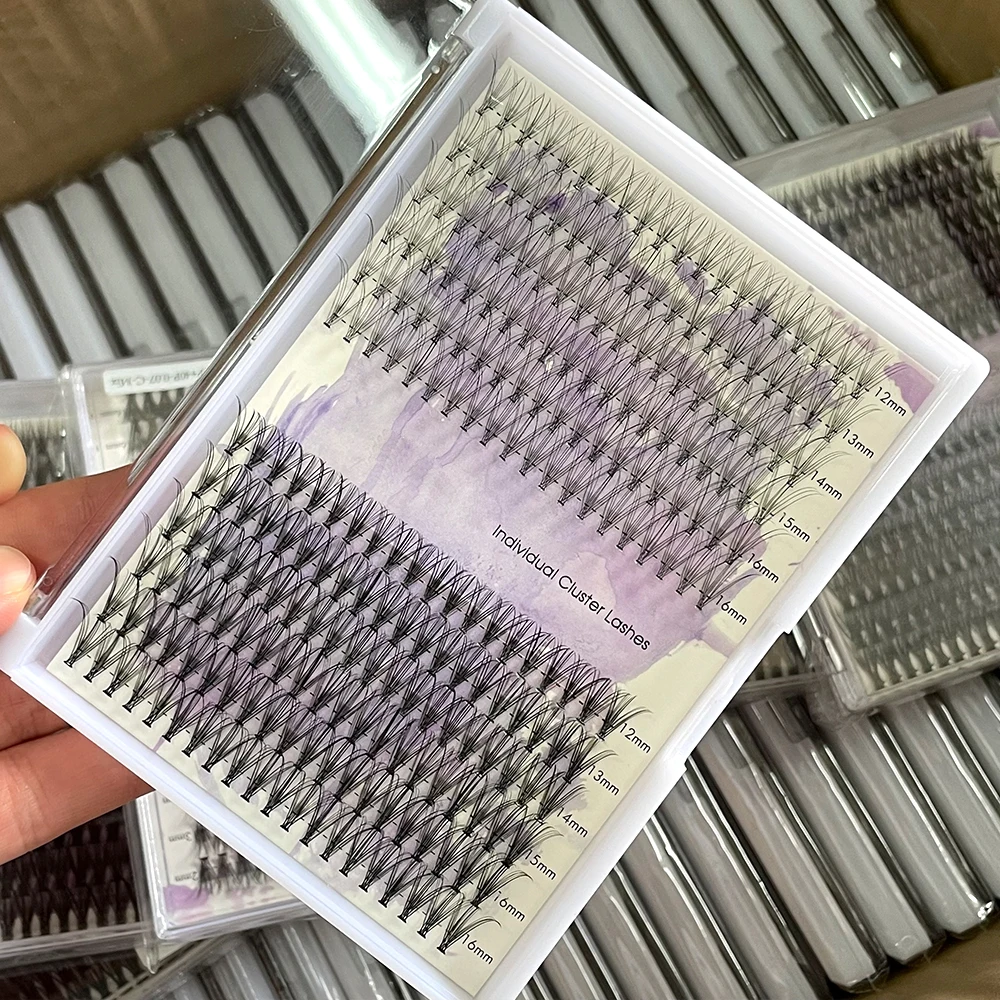 0.07 Heat Bonded 20D Lashes Premade Volume Private Label Knot Free Faux Mink Cluster Eyelash Extension