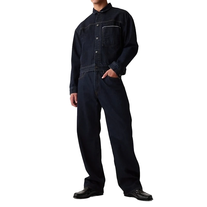 New Fashion Trend High Quality Autumn Winter Soft Black Denim Jacket Vintage Skinny Jeans Custom Denim Jacket Suit