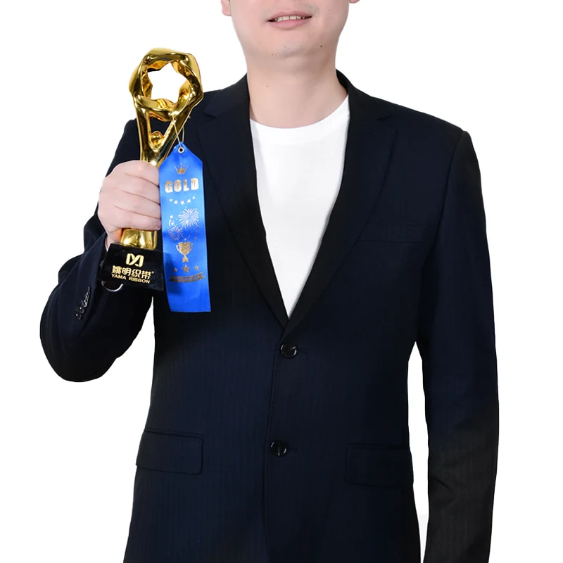 2 Inch Custom Logo Double Faced Satin Awards Ribbon White Red Color Custom Gift Ribbons