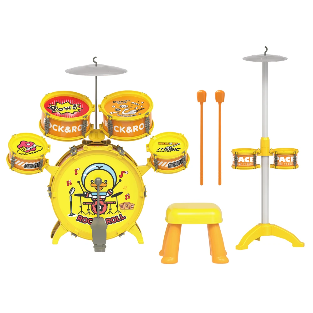 2024 Hot selling product indoor play realistic sounds big band musical instrument jazz drum toy for kids juguetes para los ninos