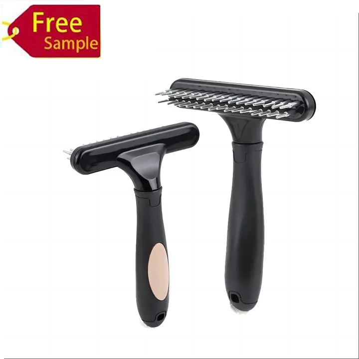 Double Row Dog Hair Remover Pet Grooming Brush Stainless Steel Pet Design Cleaning Metal Dog Comb