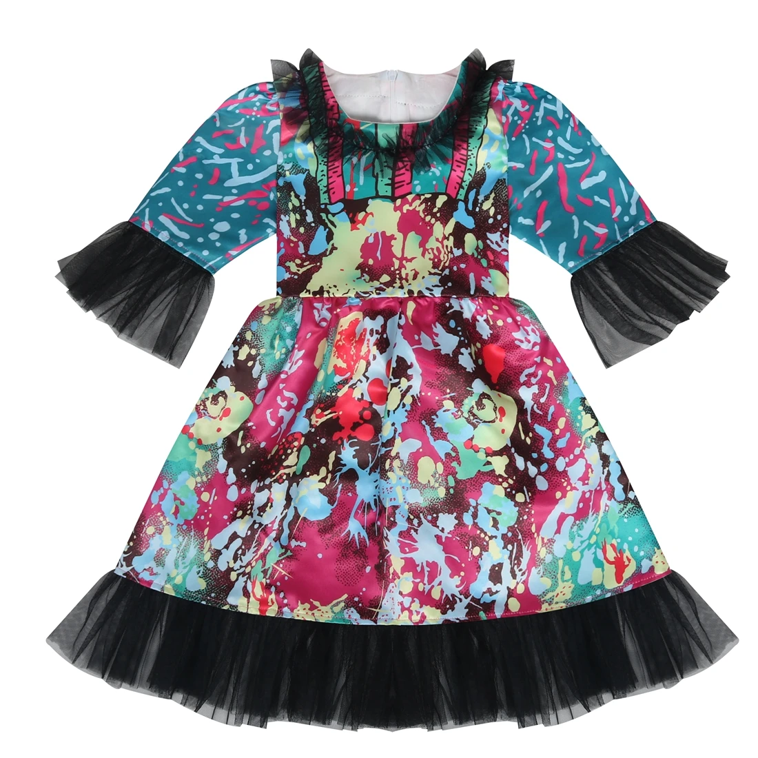 Summer kids children floral fancy dressup Halloween Christmas party costume 3-8 years girls