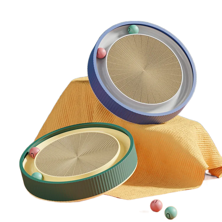 Corrugated board Cat scratch bed 3-in-1 Scratching Post & Lounge Round Cat Cardboard Bed