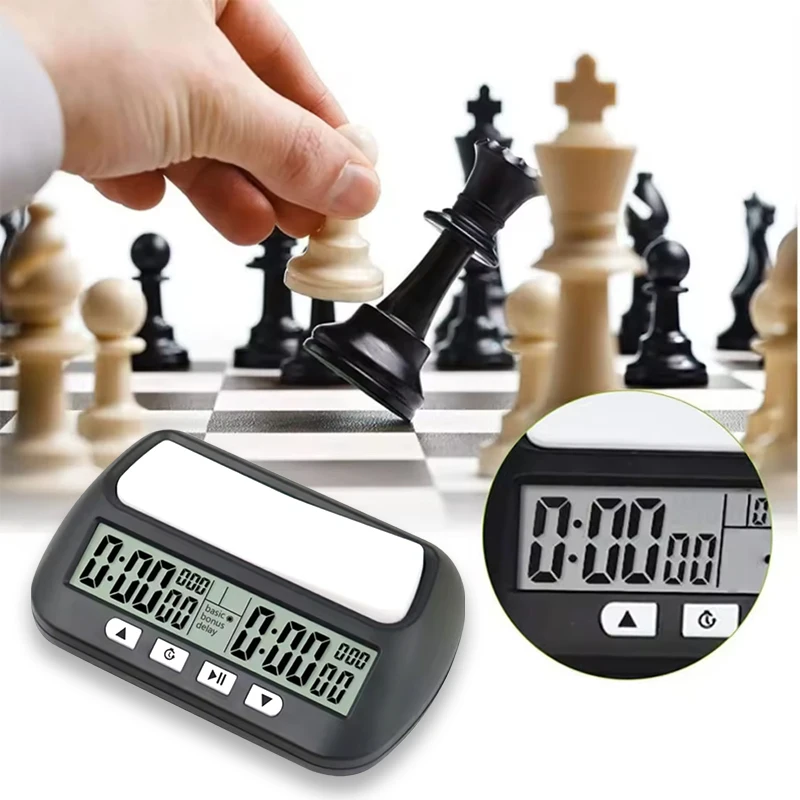 EMAF Portable Professional Chess Timer and Equipment Chess Clocks Battery Powered Classic Digital Chess Clock for Board Games