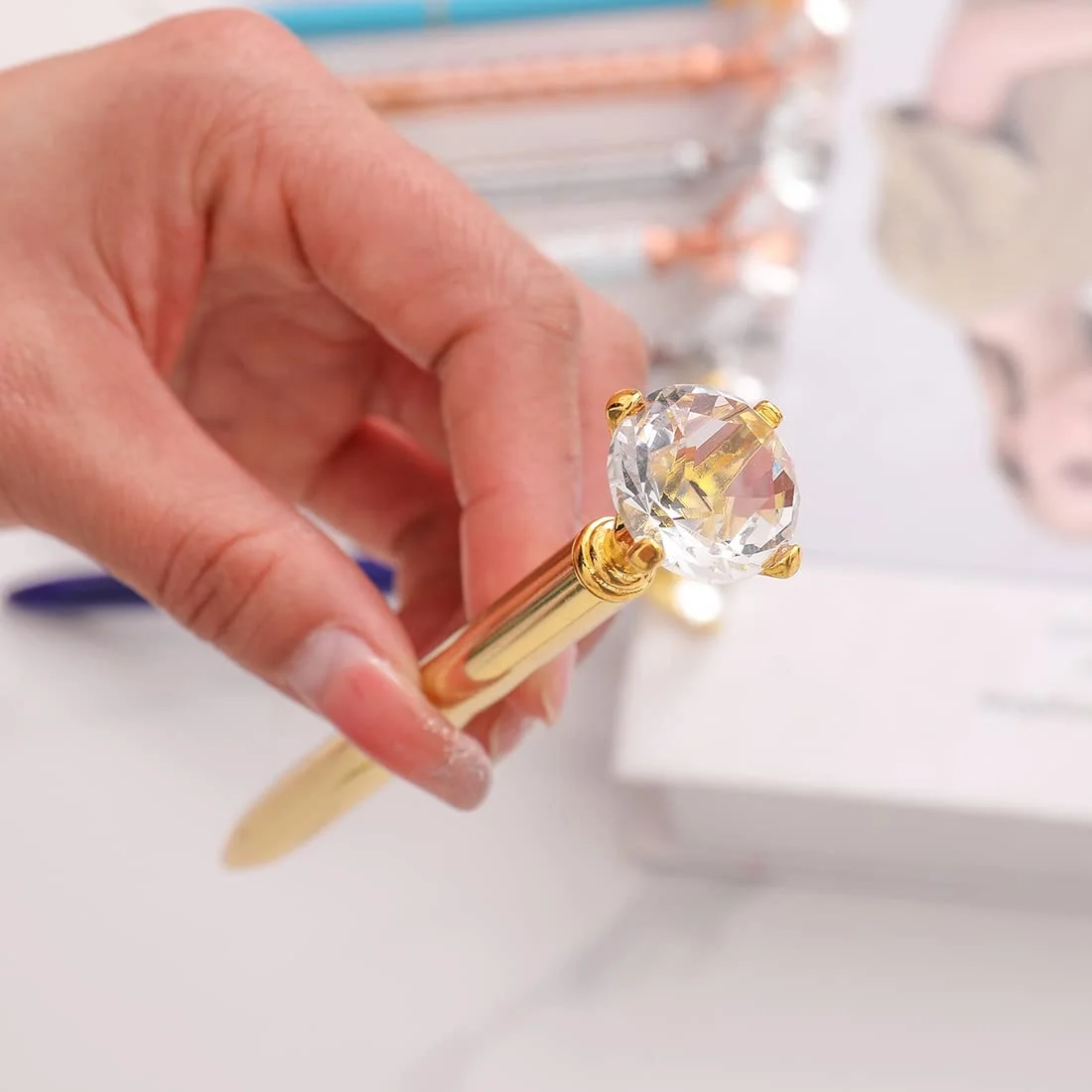 Mixed Colors Bling Pens Crystal Diamond promotional Fancy Metal Ballpoint Pen