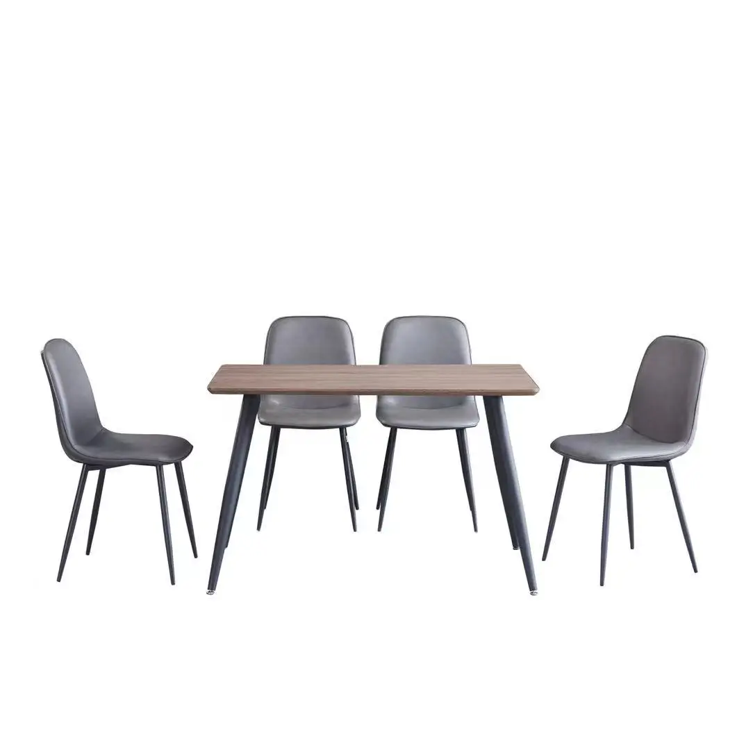 Factory Price Standard Size Dining Set Deep Color Dinning Table Dinning Chair