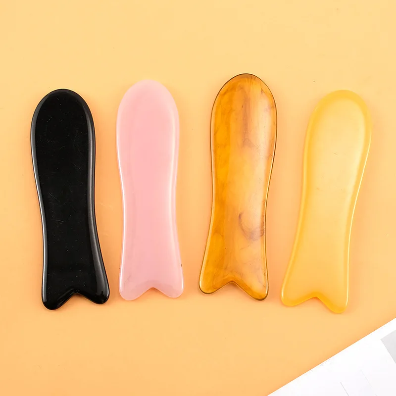 Cow horn fish shaped scraping plate resin material scraping plate universal massage meridian plate for the whole body