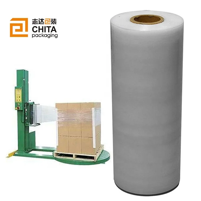 500mm high lldpe stretch film 23 micron jumbo clear stretch film made in china with cheap price for product packing