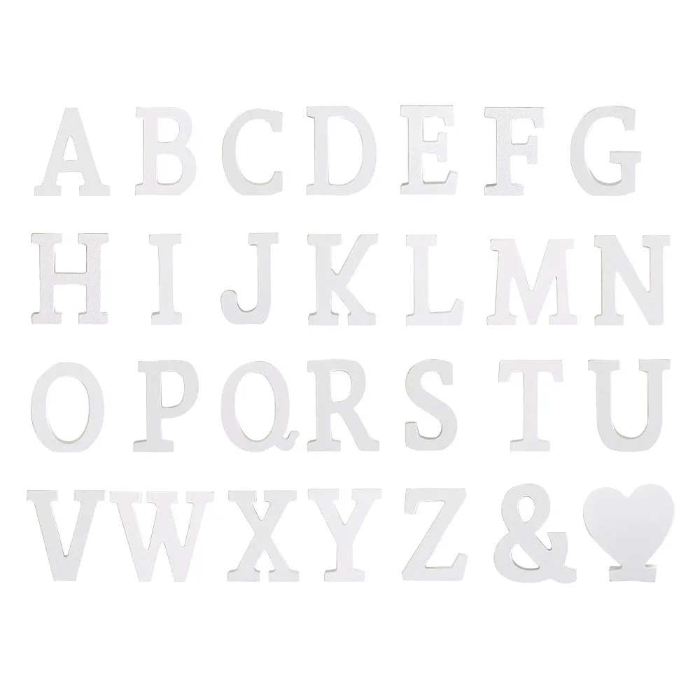 Classic White Wooden Letters Ornaments Free Combination Wooden Letters Wall Decorative Party Decorative Wooden Letters
