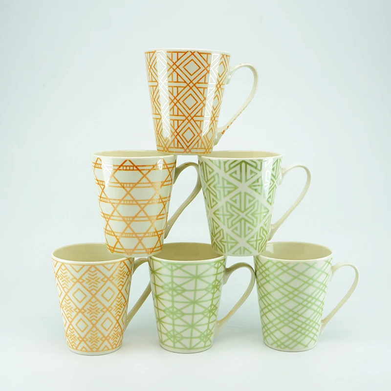 
Popular Ceramic Coffee Espresso Cups Thermal Sublimation Ceramic Stackable Coffee Mug Set 