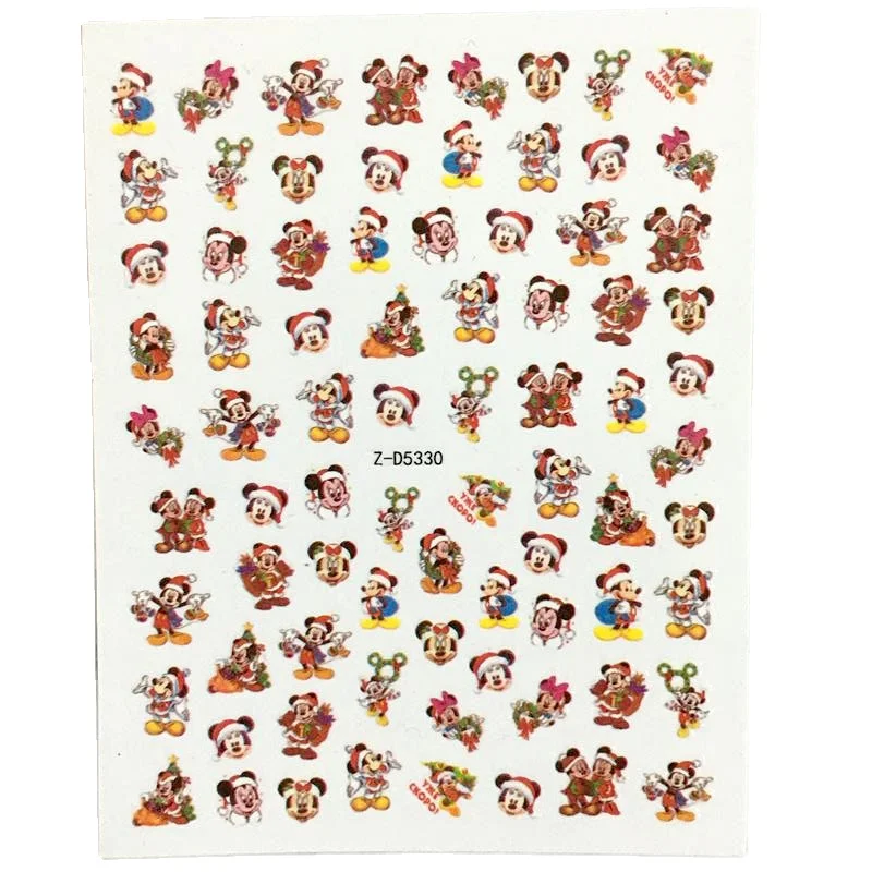 Popular Mix Design Christmas Nail Stickers Nail Art Design Santa Nail Art Stickers For Christmas Holiday