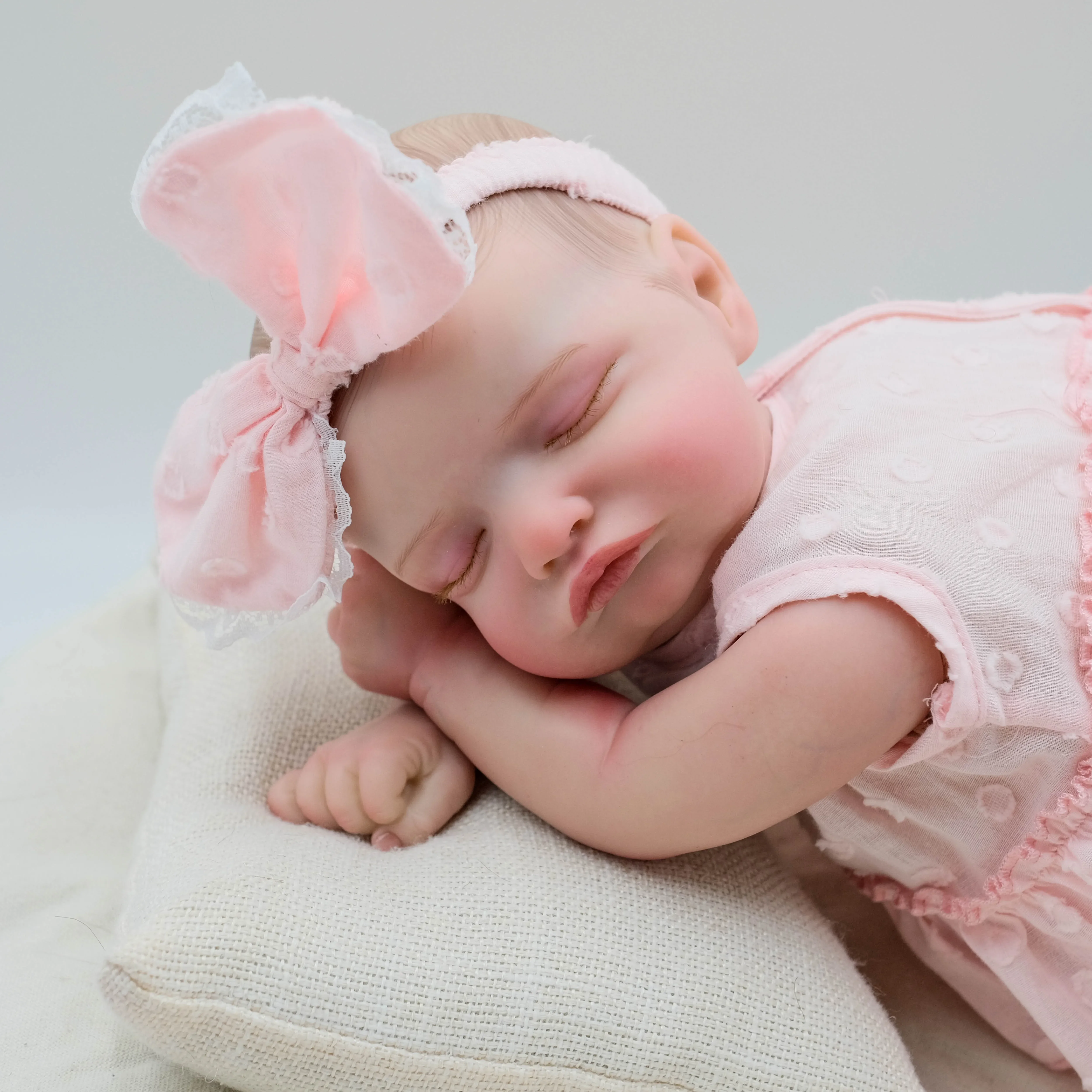 NPK 48CM Rosalie Already Painted Newborn Baby Doll Newborn Baby Reborn Doll Hand Paint with Genesis High Quality 3D Skin Tone
