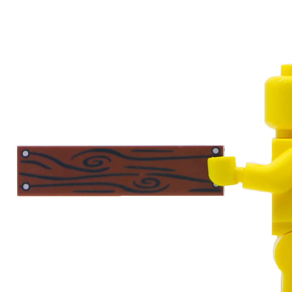 City MOC Brick Wood Grain Building Blocks Printed Tile 1x4 Pattern Floor Wall Friends Accessories Parts Compatible Toys Children