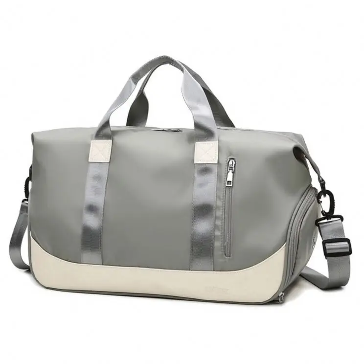 Unisex Large Capacity Waterproof Fitness Duffel Bag Custom LOGO Oxford Fabric Splicing Color Yoga Sports Crossbody Bag